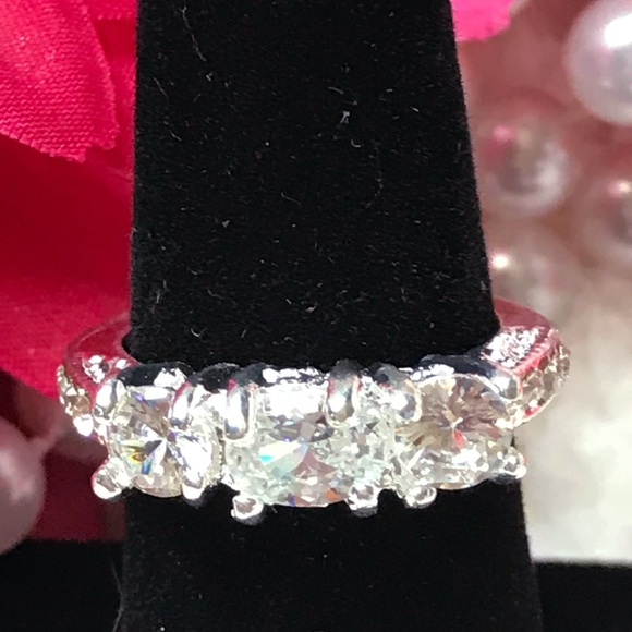 10K WGF Sapphire Cocktail Engagement Ring - Picture 7 of 8